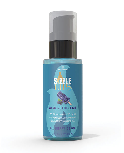 The Soft Hum Sizzle Lips Warming Gel - 2 oz Bottle Blueberry Ice Pop