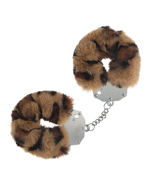 The Soft Hum Shots Ouch! Heavy-duty Fluffy Handcuffs - Leopard
