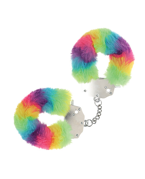 The Soft Hum Shots Ouch! Heavy-duty Fluffy Handcuffs - Rainbow