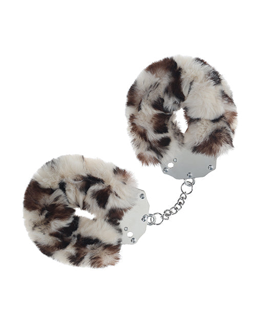 The Soft Hum Shots Ouch! Heavy-duty Fluffy Handcuffs - Snow Leopard
