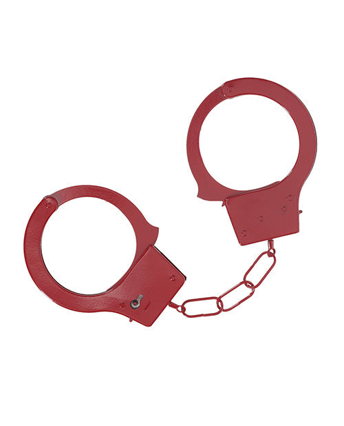 The Soft Hum Shots Ouch! Classic Metal Handcuffs - Red