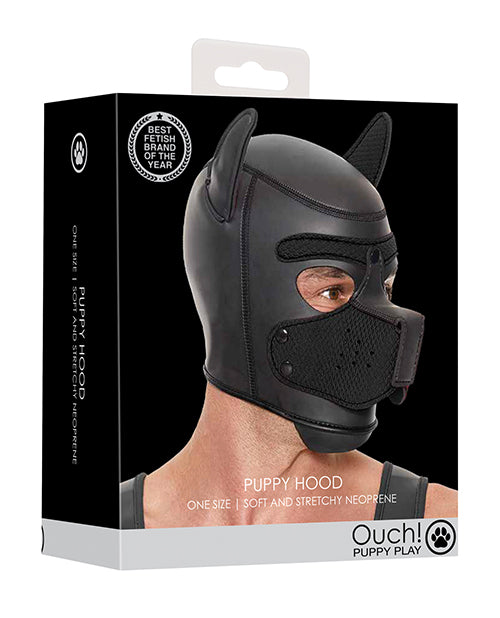 The Soft Hum Shots Ouch Puppy Play Puppy Hood - Black