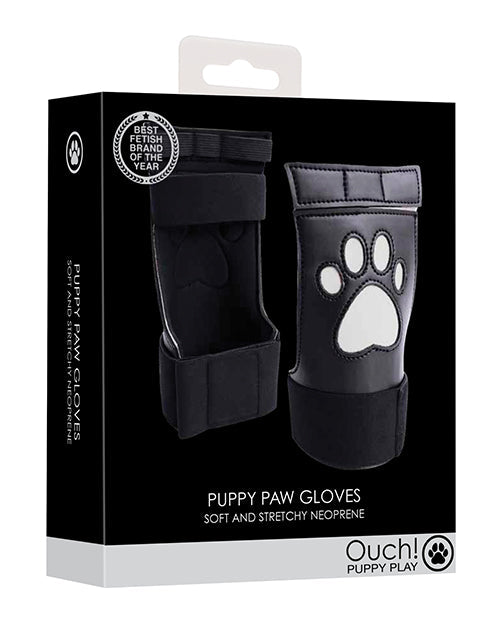 The Soft Hum Shots Ouch Puppy Play Paw Cut-Out Gloves - White