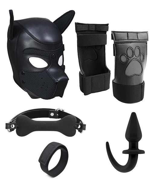 The Soft Hum Shots Ouch Puppy Play Complete Kit - LXL Black