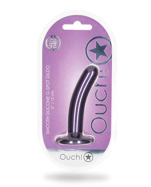 The Soft Hum Shots Ouch 5" Smooth G-Spot Dildo - Metallic Purple