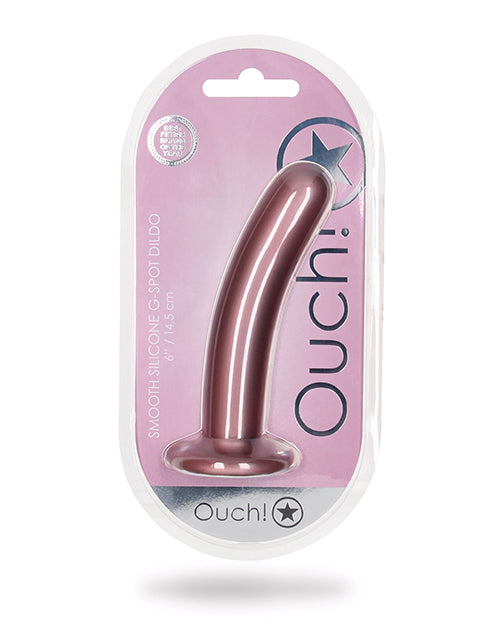 The Soft Hum Shots Ouch 6" Smooth G-Spot Dildo - Rose Gold