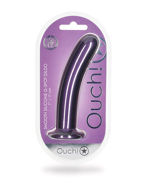 The Soft Hum Shots Ouch 7" Smooth G-Spot Dildo - Metallic Purple