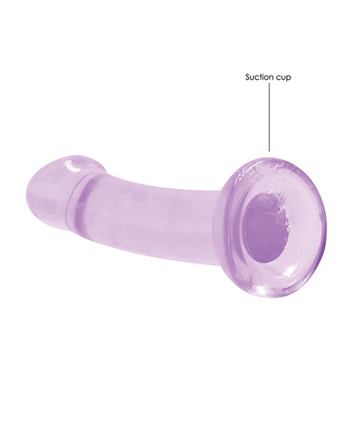 The Soft Hum Shots RealRock Crystal Clear 7" Dildo - Purple