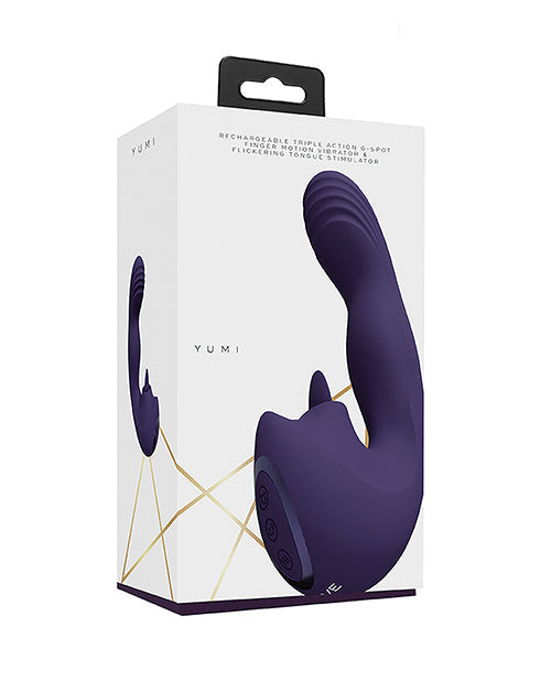 The Soft Hum Shots Yumi Triple Action G-Spot Vibrator & Stimulator - Purple