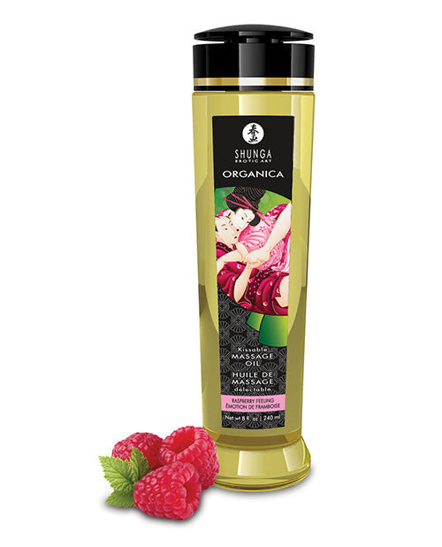 The Soft Hum Shunga Organica Kissable Massage Oil - 8 oz Raspberry Feeling