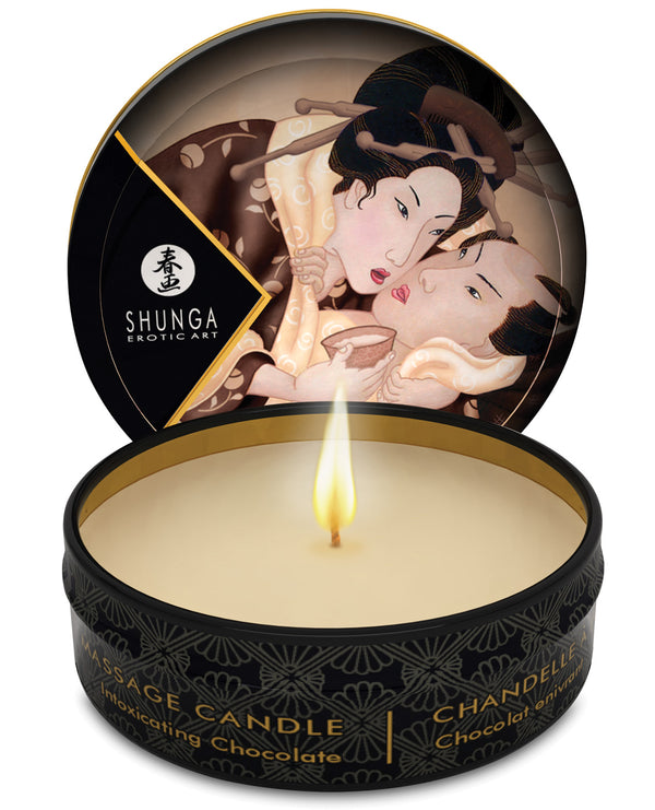 The Soft Hum Shunga Excitation Mini Candlelight Massage Candle - 1 oz Intoxicating Chocolate