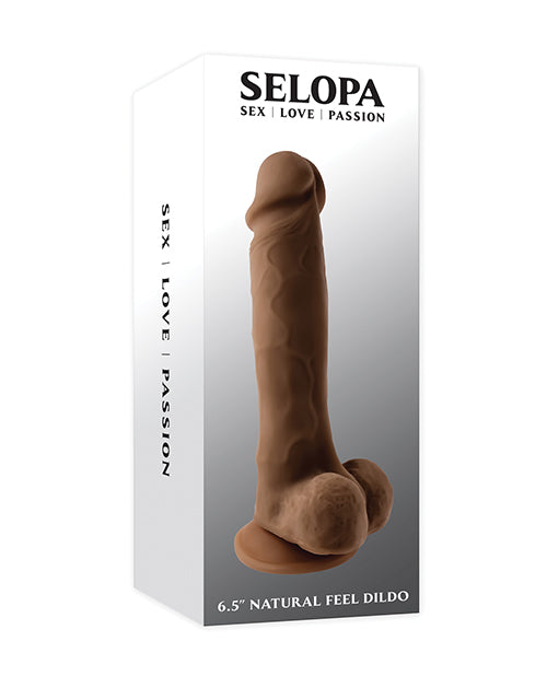 The Soft Hum Selopa 6.5" Natural Feel Dildo - Dark