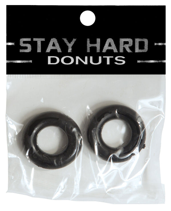 The Soft Hum Ignite Power Stretch Donut Cock Ring - Black Pack of 2