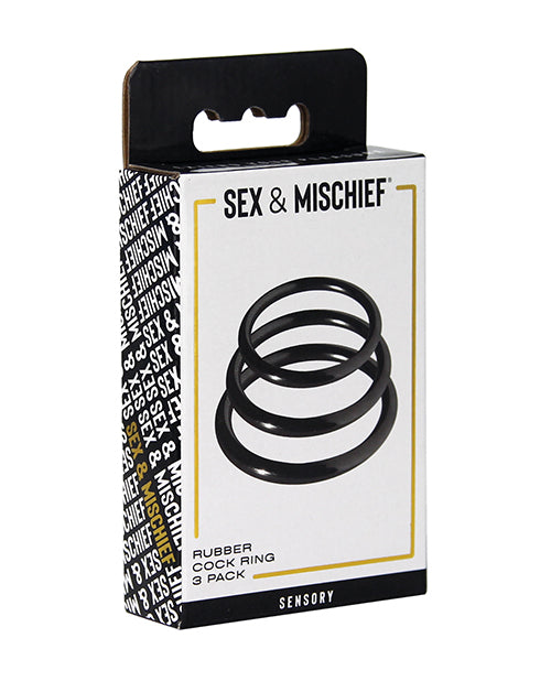 The Soft Hum Sex & Mischief Nitrile Cock Ring Pack of 3