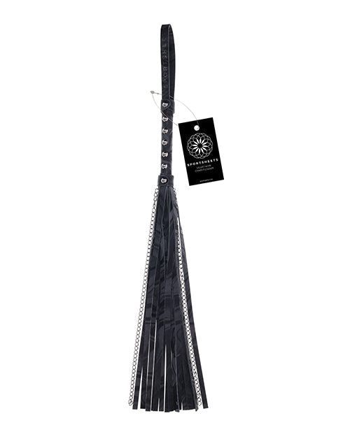The Soft Hum Sportsheets Velvet Noir Chain Flogger - Black