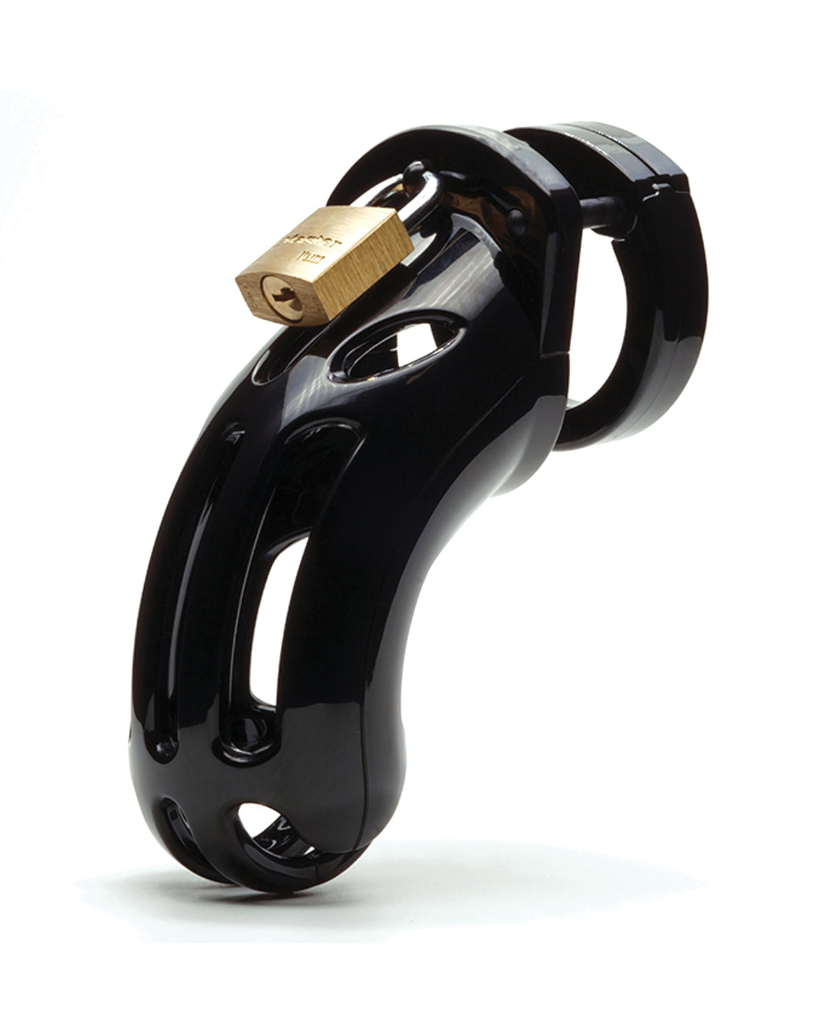The Soft Hum The Curve 3 3/4" Curved Cock Cage & Lock Set - Black