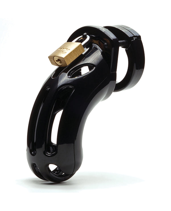 The Soft Hum The Curve 3 3/4" Curved Cock Cage & Lock Set - Black