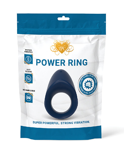 The Soft Hum Power Ring Vibrating Cock Ring - Blue
