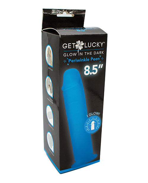 The Soft Hum Get Lucky 8.5" Glow in the Dark Periwinkle Peen Dildo