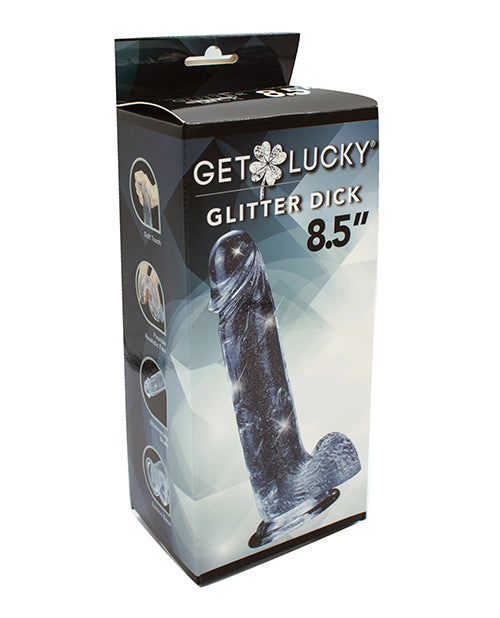 The Soft Hum Get Lucky 8.5" Real Skin Glitter Dick - Clear