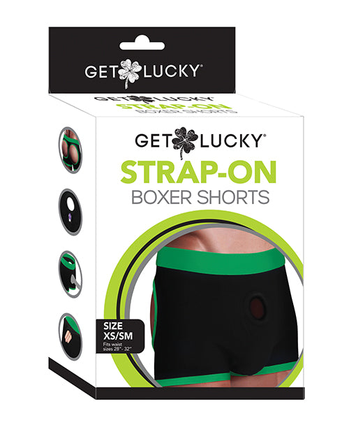 The Soft Hum Get Lucky Strap On Boxers - XS-S Black/Green