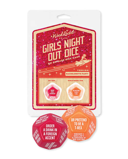 The Soft Hum Wood Rocket Girls Night Out Do or Dare Dice Game - Red