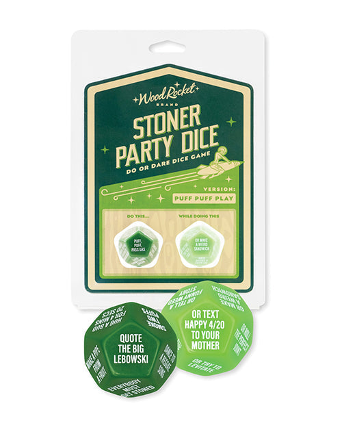 The Soft Hum Wood Rocket Stoner Party Dice Game - Green