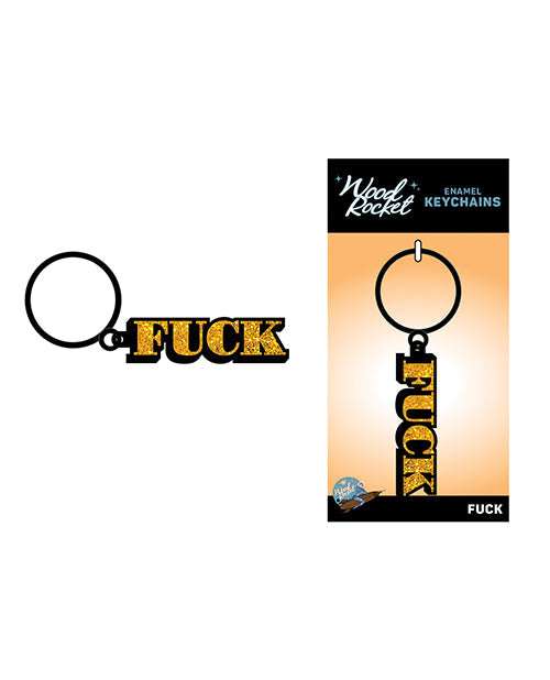 The Soft Hum Wood Rocket Fuck Keychain - Gold