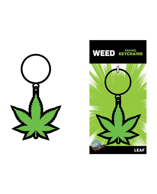 The Soft Hum Wood Rocket Weed Pot Leaf Keychain - Green