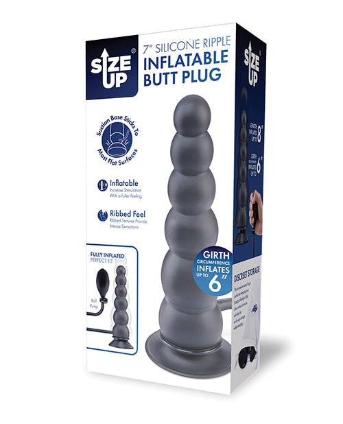 The Soft Hum Size Up 7 Inch Silicone Ripple Inflatable Butt Plug