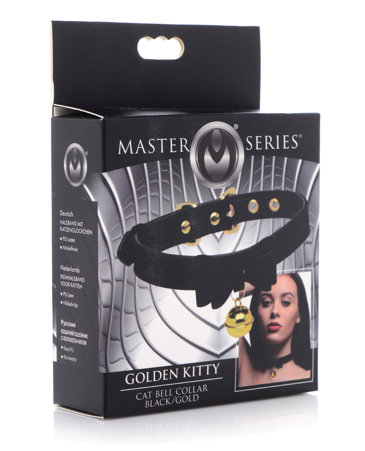 The Soft Hum Master Series Golden Kitty Cat Bell Collar - Black/Gold