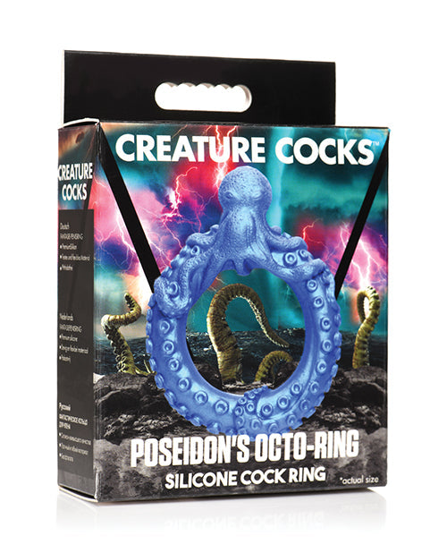 The Soft Hum Creature Cocks Poseidon's Octo Silicone Cock Ring - Blue