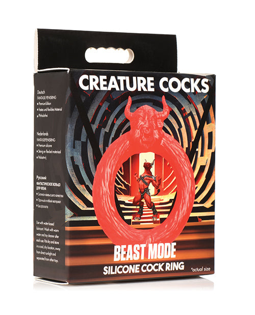 The Soft Hum Creature Cocks Beast Mode Silicone Cock Ring - Red