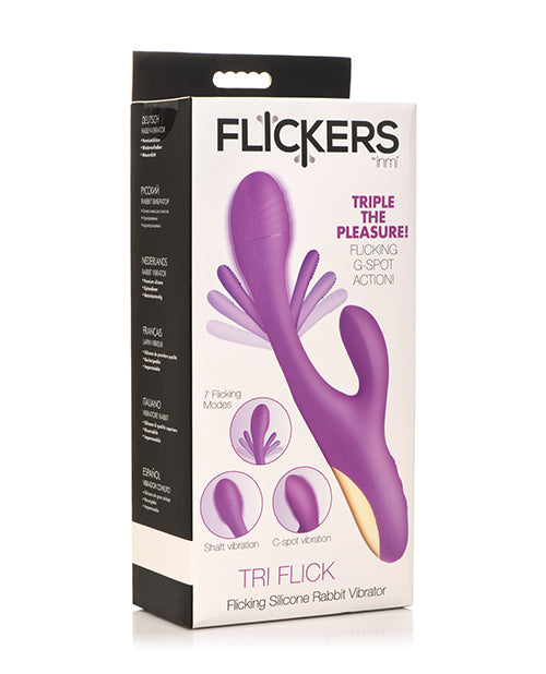 The Soft Hum Inmi Tri-Flick Flicking Rabbit Vibrator - Purple