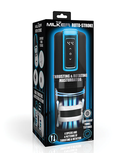 The Soft Hum The Milker Roto-Stroke Thrusting & Rotating Masturbator - Black