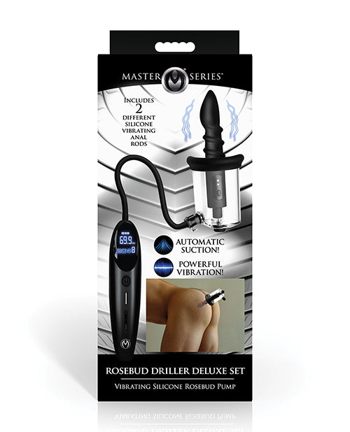 The Soft Hum Master Series Rosebud Driller Deluxe Set Vibrating Silicone Rosebud Pump