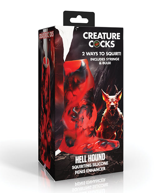 The Soft Hum Creature Cocks Hell Hound Squirting Silicone Penis Enhancer - Red