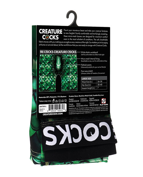 The Soft Hum Creature Cocks - Creature Wear Cockness Monster Lake Creature Boxer Shorts - LG