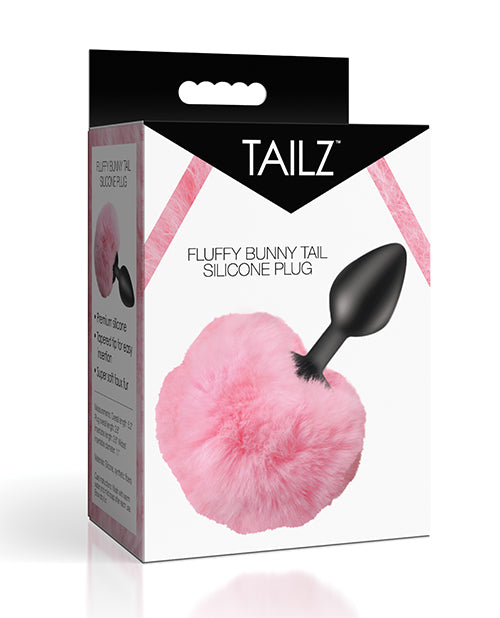 The Soft Hum Tailz Fluffy Bunny Tail Silicone Plug - Pink