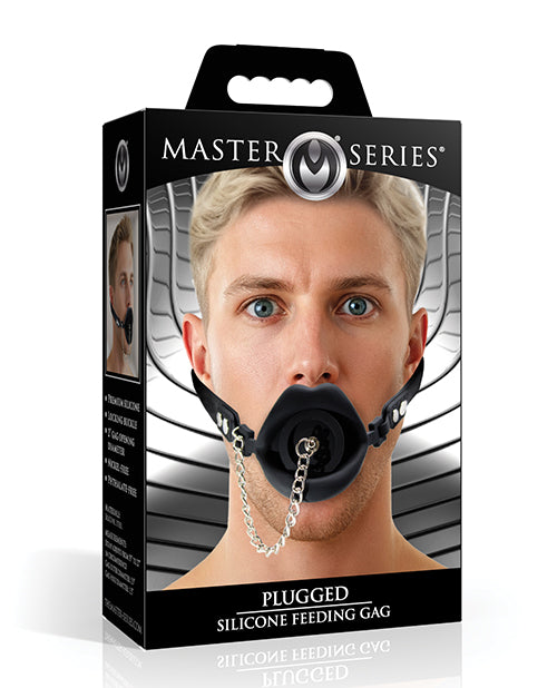 The Soft Hum Master Series Plugged Silicone Feeding Gag - Black