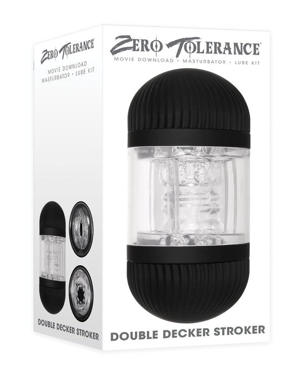The Soft Hum Zero Tolerance Double Decker Stroker - Black/Clear