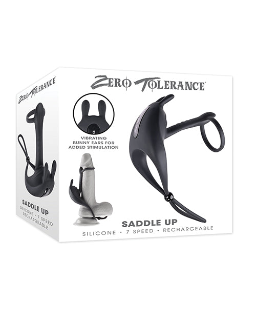The Soft Hum Zero Tolerance Saddle Up Cock & Ball Vibrator - Black