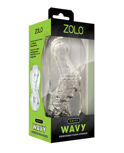 The Soft Hum ZOLO Gripz Wavy Stroker - Clear