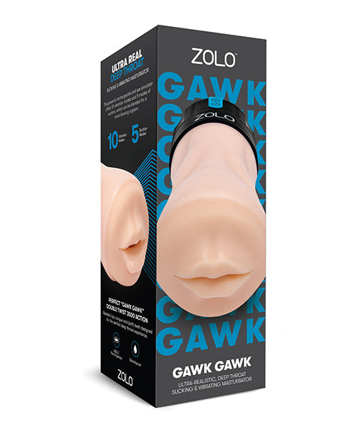 The Soft Hum ZOLO Gawk Gawk Deep Throat Vibrating Masturbator - Ivory