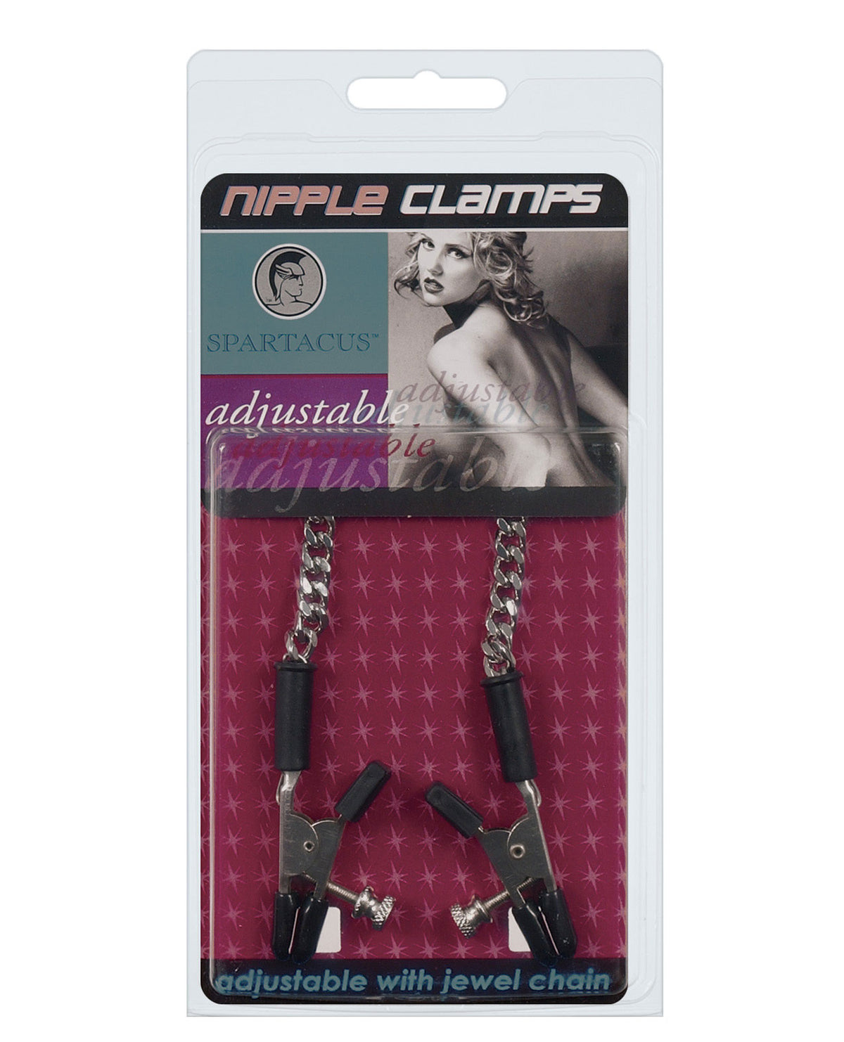 The Soft Hum Spartacus Adjustable Alligator Nipple Clamps w/Silver Chain
