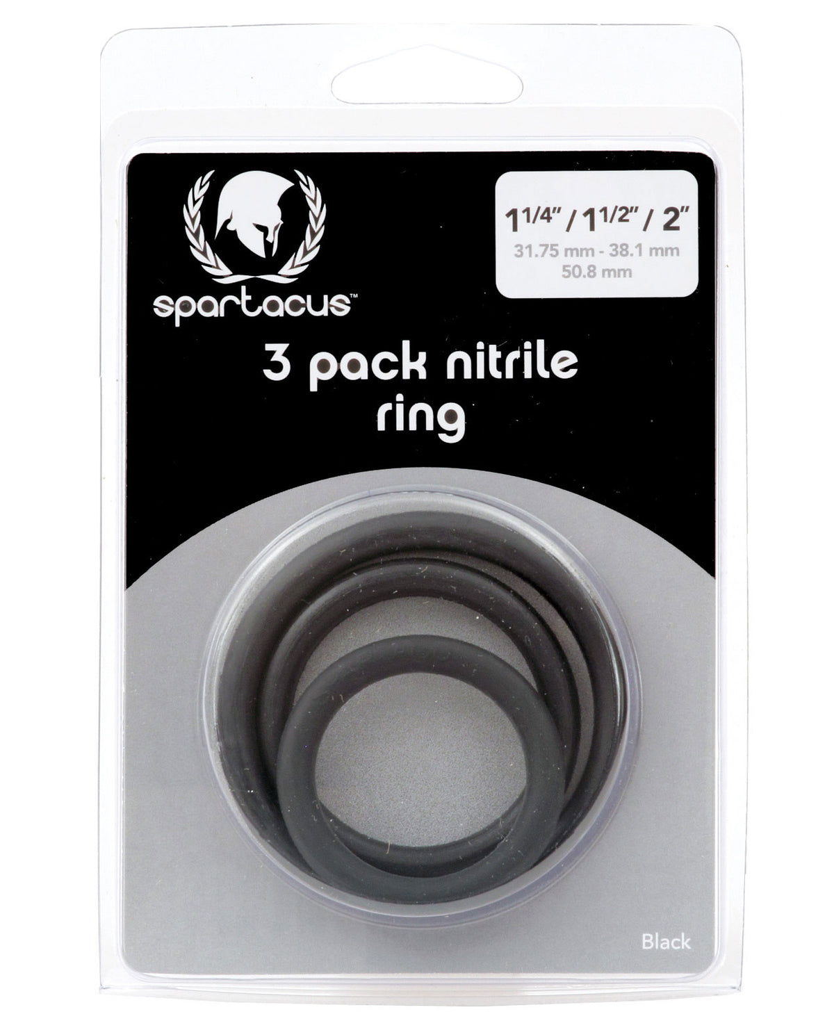 The Soft Hum Spartacus Nitrile Cock Ring Set - Black Pack of 3