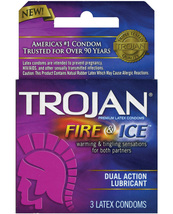 Trojan Fire &amp; Ice Condoms - Box of 3