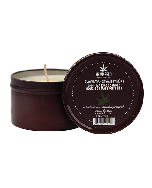 The Soft Hum Earthly Body Suntouched Hemp Candle - 6 oz Round Tin Guavalava