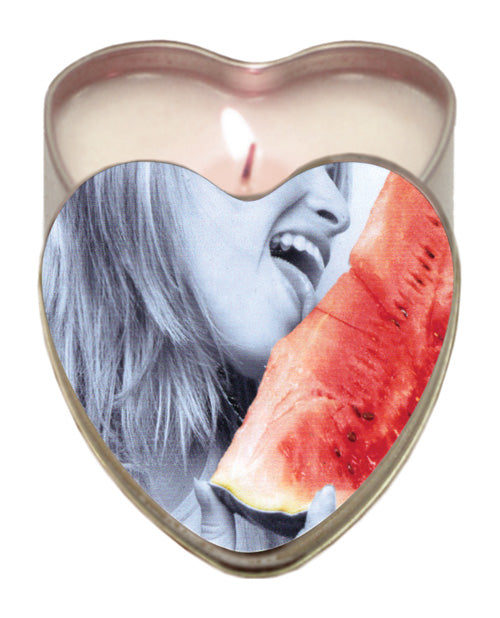 The Soft Hum Earthly Body Suntouched Hemp Edible Candle - 4.7 oz Heart Tin Watermelon