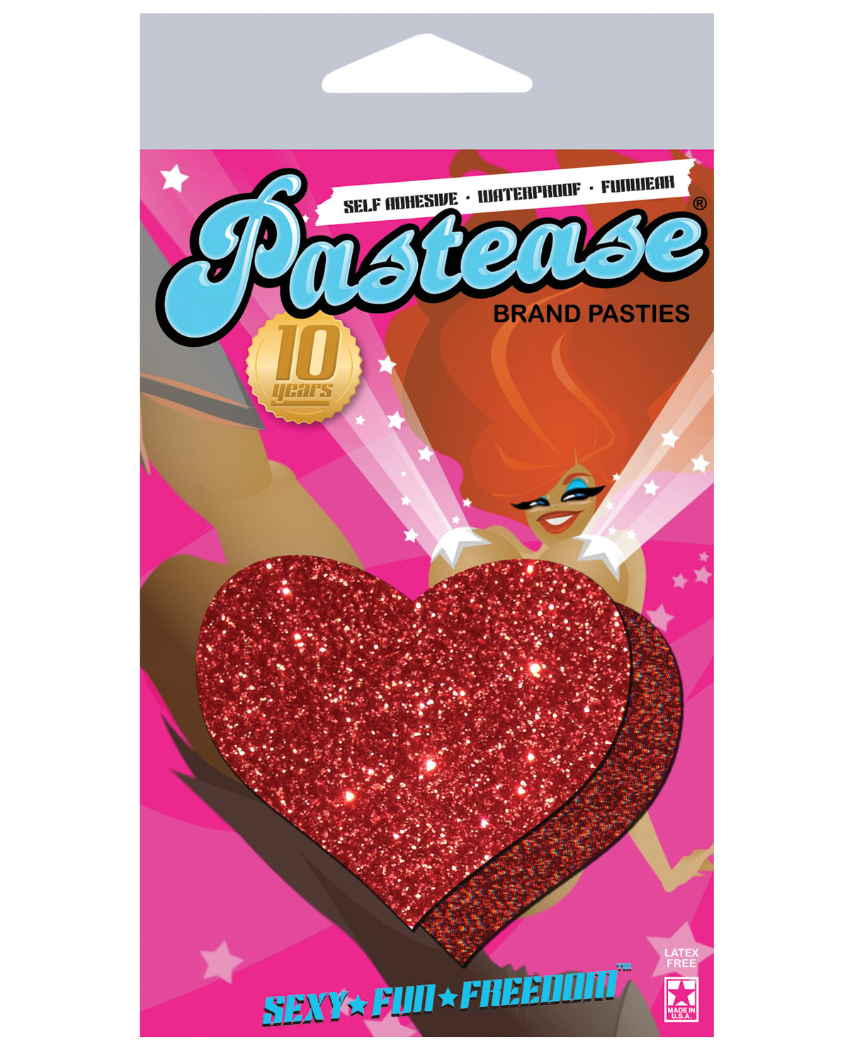 Pastease Glitter Heart - Red O/S